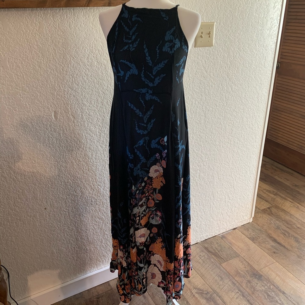 FREE PEOPLE OPEN BACK FLORAL MAXI DRESS